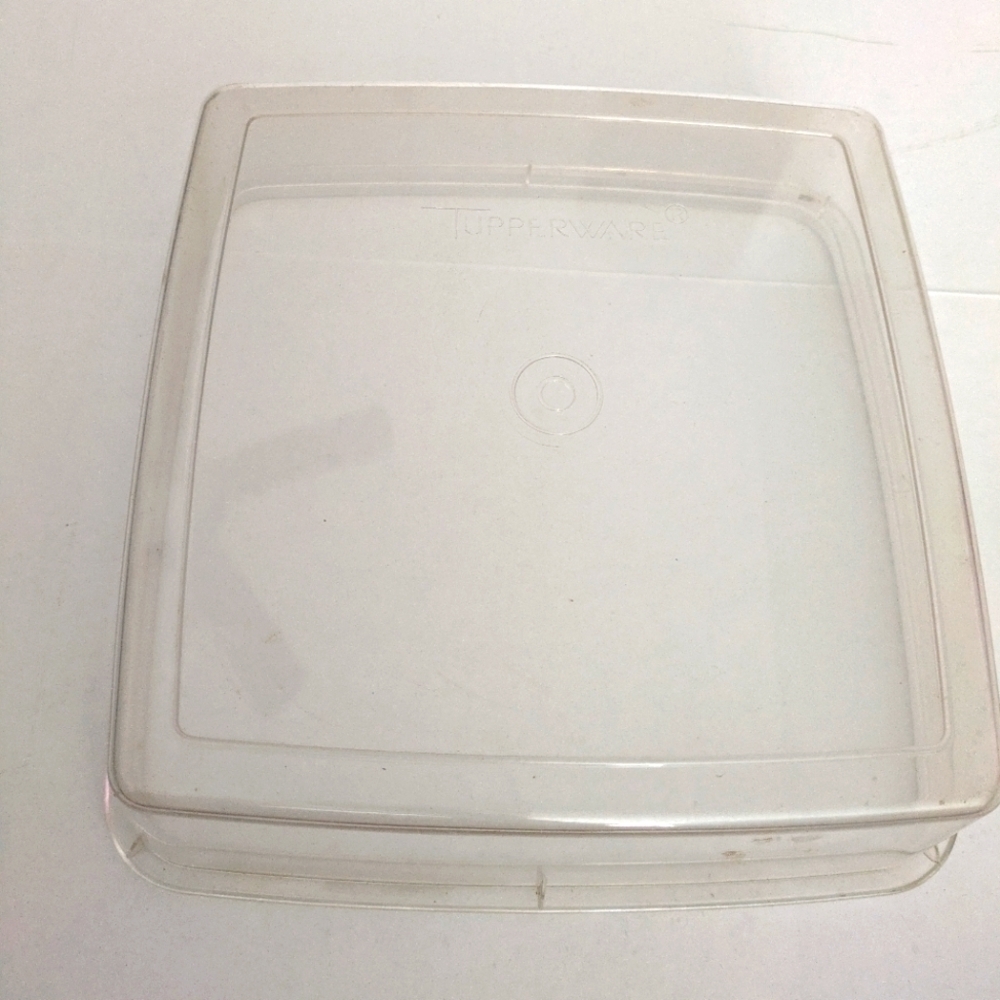 Vintage  Tupperware Large square Storage keeper clear ,no lid.